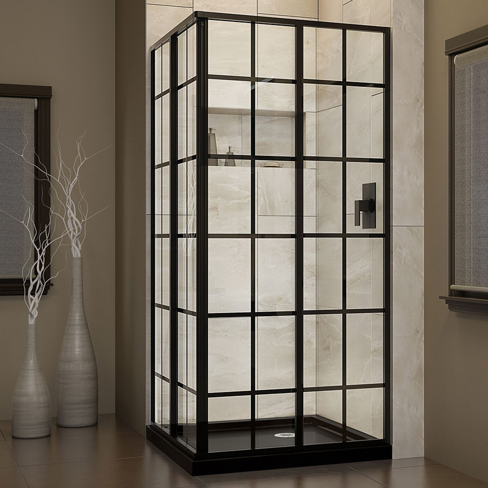 DreamLine French Corner 36" x 36" x 74.75" Square Sliding Shower Enclosure Wayfair.ca